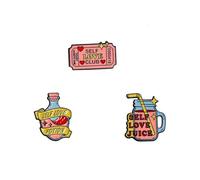 3pcs Self Love Brooch Heart rose Love Love Brooch ENAMEL PIN Set Mots Badge Pin Inspirant Mots Brooch Pin Self Love Potion Pution Batter