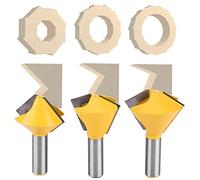 3Pcs Set 1/2 Shank Bird'S Birds Mouth Router Bit, Bird Mouth Router Bits Bouche Colle Joint Routeur Bit Bois Fraise