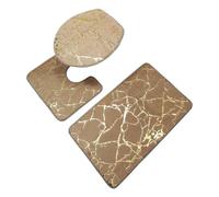 3Pcs/Set Bath Mats Toilet Carpet Polyester Toilet Lid Cover Bathroom Rug Bathroom Products pour Salle de Bain, Baignoire et Toilettes(Yellow)