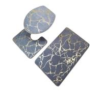 3Pcs/Set Bath Mats Toilet Carpet Polyester Toilet Lid Cover Bathroom Rug Bathroom Products pour Salle de Bain, Baignoire et Toilettes(Grey)
