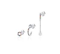 3PCS / Set Boucles d'oreilles de goujon réelles pour les femmes Perçage mixte coloré Pendientes