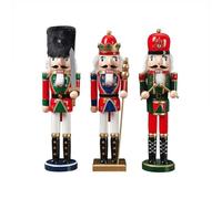 3PCS / Set Casse-Noisette De Noël Traditionnel, Noisette Soldat Bijoux Enfant Chambre Poupée Décoration Ornement 38CM