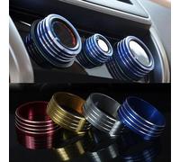 3pcs/Set Voitures Décoration Alu Climatisation Stéréo Knob Ring pour Honda New City Vezel Fit XRV - Argent