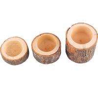 3pcs/Set Wooden Candle Stand Tea Light Candle Holders for Rustic Wedding Party Birthday Holiday