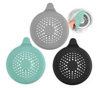 3Pcs Silicone Attrape Cheveux Douche, RISVOWO Protection de Drain avec Ventouse, Universel Filtre À Cheveux, Filtre Evier pour Salle de Bain, Baignoire, Cuisine