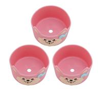 3pcs Silicone Tasse à Manches Inférieures Couvre-moindre Protecteur Antidérapant avec Motif de Chien de Dessin animé, Botte de Coupe Douce et Flexible pour Voyager, Gymnase, (Pink)