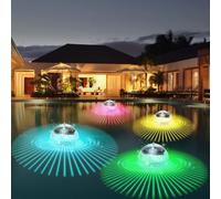3pcs solar water Drifting Light, 7 couleurs changeant la lumière de boule magique d'induction automatique, approprié pour la décoration de fête de mariage, spécialement conçu pour la piscine au sol