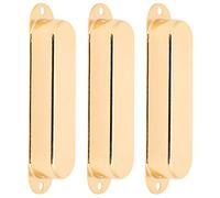 3Pcs Solid Brass Guitar Pickup Covers | No Hole Single Coil Replacement | Sturdy Musical Instrument Accessories for Electric Guitars (Golden)