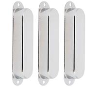 3Pcs Solid Brass Guitar Pickup Covers | No Hole Single Coil Replacement | Sturdy Musical Instrument Accessories for Electric Guitars (Silver)