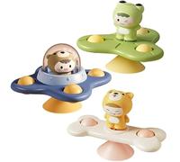 3pcs Spinner Toys for Babies 3 Mois + Funny Cartoon Animaux Baby Spinners with Assists TASS Sacreproofing Early Educational Baby Spinner Toy
