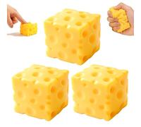 3PCS Squishy Fromage,Jouet Anti Stress Fromage,Squishy Anti Stress Jouet À Presser en Forme De Fromages Jaune,Convient aux Enfants,aux Adultes,au Bureau,à la Maison et en Voyage
