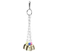3pcs Stainless Steel Bird Chew Toys with Bells | Secure & Sturdy Parrot Hanging Toys for Small/Medium/Large Birds | Interactive Cage Accessories for Parakeets & Cockatiels