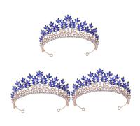 3pcs strass bandeau bijou bandeaux for femmes diadème de mariage accessoires de cheveux de mariée coiffes de mariée mariage vintage casque coiffures strass couronne femmes diadème mariée(Bluex3pcs,14.