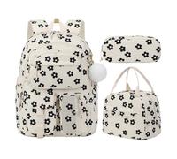 3pcs Strawberry Mignon Fille Sac à Dos avec Sac à Lunch Crayon pour Adolescentes