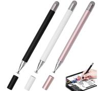 3PCS Stylet Tablette pour écrans Tactiles, Universel Haute Précision Stylet Compatible avec Tablettes, Smartphones, Android, Mi, Samsung Galaxy, Microsoft et Autres écrans Tactiles (Blanc/Noi/dorér)