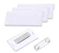 3pcs Support MagnéTique Badge éTiquettes porte badge rigide Porte Badge Magnet Attache Badge Acrylique MagnéTiques Le Travail, L'éCole (Transparent, 75 X 40 mm)