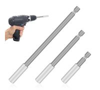 3pcs Supports d'Extension de Foret Magnétiques Puissants, 6/10/15cm Extension Embout Tournevis Magnétique pour Tournevis à Percussion, Rallonge de Foret Perceuse à Tige Hexagonale de 1/4"