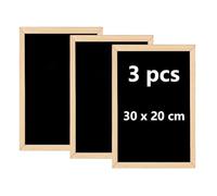 3pcs Tableau Noir en Bois, 20*30 cm, Tableau noir avec cadre, Tableau à craie noir cadre, Sets de Tableau Noir en Bois,Comprend une lingette éponge, convient aux écoles, buffets et autres occasions.