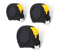 3pcs Tape Measure 3m 5m 10m Retractable Tape Measure Tape Measure Inch/Metric Scale With Double Stop Buttons And Hook -Black+Yellow