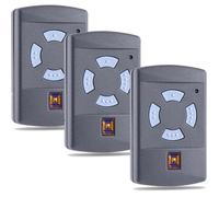 3pcs télécommande garage - ULISEM - Compatible Hörmann 868MHz (HS1/HS2/HS4/HSM4) - 4 touches - Noir avec boutons bleus