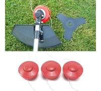 3pcs Tête de débroussailleuse universelle a gazon fil 2.4 mm montage facile rouge