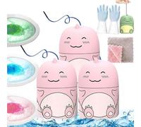 3Pcs Toilet Cleaner & Toilet Deodorizer Magic,Cute Dinosaur-Shaped Toilets Bowl Cleaner Bottle,Long-Lasting Fresh Scent, with ocean, jasmine, and peach aromas (d-4404, Pink)