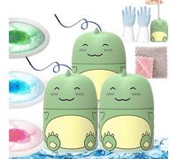 3Pcs Toilet Cleaner & Toilet Deodorizer Magic,Cute Dinosaur-Shaped Toilets Bowl Cleaner Bottle,Long-Lasting Fresh Scent, with ocean, jasmine, and peach aromas (c-3303, Green)
