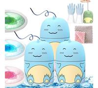 3Pcs Toilet Cleaner & Toilet Deodorizer Magic,Cute Dinosaur-Shaped Toilets Bowl Cleaner Bottle,Long-Lasting Fresh Scent, with ocean, jasmine, and peach aromas (b-2202, Blue)
