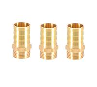 3PCS TopHomer Raccord de tuyau d'arrosage cannelé en laiton Coupleur Connecteur 16 mm à 0,95 cm Filetage BSP mâle Raccord de tuyau Adaptateur de tuyau