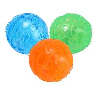 3Pcs TPR Pet Chew Jouet Squeaky Chien Mâcher Ball Chiot Molaire Dents Nettoyage Ball Interactif Chew Ball pour Petits Chiens