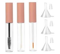 3pcs tube de mascara vide et baguette 10 ml de tubes à lèvres à lèvres vides, tubes de mascara vide, tube de mascara transparent et baguette, tube d'eye-liner vide avec des inserts en caoutchouc et
