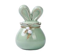 3Pcs Urnes de crémation lapin en porcelaine mignonne pour cendres humaines Urne de stockage cendres décorative rétro chinoise Urnes funéraires Petite urne funéraire étanche commé(Size:11X7CM,Color:A)