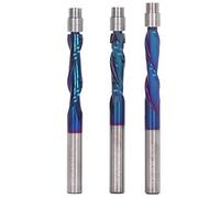 3pcs vers le haut vers le bas de la fraiseuse Cutter cimentée en carbure 1/4 Bit de routeur de garniture de tige pour le travail du bois
