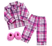Sophia's - Poupee 18" - Ensemble Pyjama et Pantoufles en Flanelle - Rose