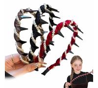 3PCS Vintage High Cranium Artificial Hairband,Elegant Pearl Headbands,Bridal Hair Hoops,Wide Beaded Rhinestones Bling Head Band for Wedding Party,Double-Sided Wavy Hair Band with Teeth