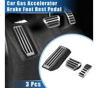 3pcs Voiture Gaz Frein Pied Repos Pédale Couvercle pour Terre Rover, Argent Ton