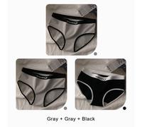3pcs Women Seamless Cotton Panties Women's Mid-Rise Comfortable Briefs Female Soft Fitness Sports Underwear Ladies Underpants.L (47.5-57.5kg).Set 4