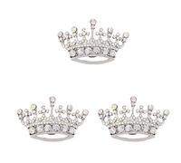 3pcs Women's Rhinestone Crown Jewelry Alloy Brooch for Wedding Party Dress