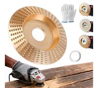 3PCS Wood Carving Disc Set, Flat Curve Inclined Carbon Steel Shaping Wheel Attachments, Tungsten Carbide Sanding Discs for Wood Sanding Polishing and Surface Finishing (Slanted,5/8" Arbor)