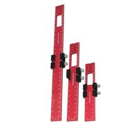 3Pcs Woodworking Ruler Set Precision - Aluminum Alloy 16cm Or 20cm Pocket Marking Tool - Adjustable Sliding Stop T Square For Marking Scribing - Metric Imperial