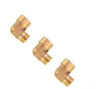 3Pics Raccord coudé en laiton à 90 degrés, adaptateur de tuyau mâle 3/8" vers femelle 3/8" pour conduites de plomberie, gaz, carburant et graisse, construction en laiton forgé