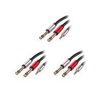 3pièces 3,5 mm à Double 6,5 mm Adaptateur Jack Câble Audio 3,5 à 6,5 AUX Cordon 3,5 Jack Splitter pour Guitare Mixer Amplifier Bass