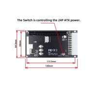 3pièces Adaptateur 4X Oculink SFF-8612 SFF-8611 Vers PCIE PCI-Express 16X avec Port D'Alimentation ATX 24 Broches pour Carte Graphique Carte Mère