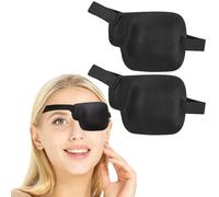 3Pièces Cache-œil 3D Noir Réglable,Patch d'oeil Strabisme Ajustable,Patchs Oculaires Réglable Patchs,Pour le Strabisme, les Amblyopes, la Rééducation Post-opératoire de l'œil,Oeil Gauche