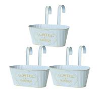 3pieces Metal Suspendues Pots De Fleurs Suspendus, Planteurs De Clôture 28 Cm À L'extérieur avec Crochets Détachables, Jardinières Balcon pour La Balustrade, Suspendue De Clôture