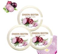 3Pièces Oignon Shampooing Savon, 60g Onion Biotin Shampoo Bar, Nourrissants Purifiants Oignon Biotine Shampooings Savon Pour Pousse Cheveux, Hydratant Oignons Shampooing Romarins Cheveux Savons Barres