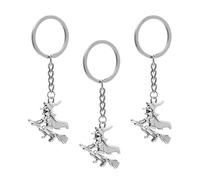 3pièces Porte-clés Sorcière Décoration Halloween Pendentif Balai De Sorcière Pour Sac Clés