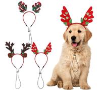 3Pièces Serre Tete No-el Ch-ien, Bandeau De No-ël pour Animal De Compagnie, Déguisement Chien Noël, Cerf Tete Noel Chien, Décoration Adaptée Aux Événements du Nouvel an Et Aux Fêtes De Noël