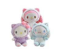 3pièces Simyron Kuromi en Peluche Hello Kitty Jouet Poupée Doux My Melody pour Enfants Enfants Cadeaux d'anniversaire 25CM Produit Compatible