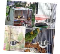 3Pièces Suspendu pour Perroquets Acier Inoxydable Abreuvoirs pour Oiseaux Accessoires de Cage à Oiseaux Durables Évitent Débordements